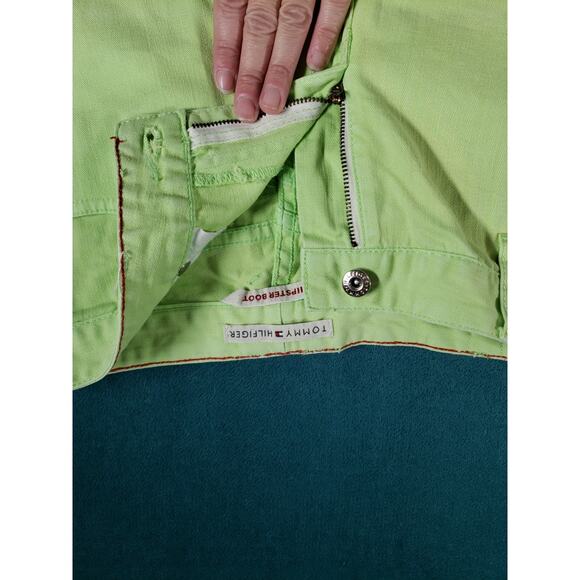 Tommy Hilfiger Jeans Size 6 Womens Green Pants Stretch Mid Rise Hipster Bootcut - Picture 5 of 13